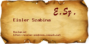 Eisler Szabina névjegykártya